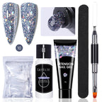 LILYCUTE 15ml Extension Gel Nail Polish Set Quick Nail Prolong With Extend Mold Nail Tips Acrylic Solution Manicure Tools Kit