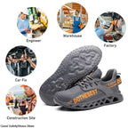 Safety Shoes Men For Work Sneakers Women Men Steel Toe Work Shoes Security Protective Shoes Lightweight Anti-Smash Anti-Puncture