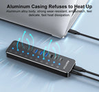 RSHTECH 10 in 1 USB C Hub 10Gbps USB-C with Individual Touch Switches Multiport Splitter Docking Station for MacBook Laptops PC