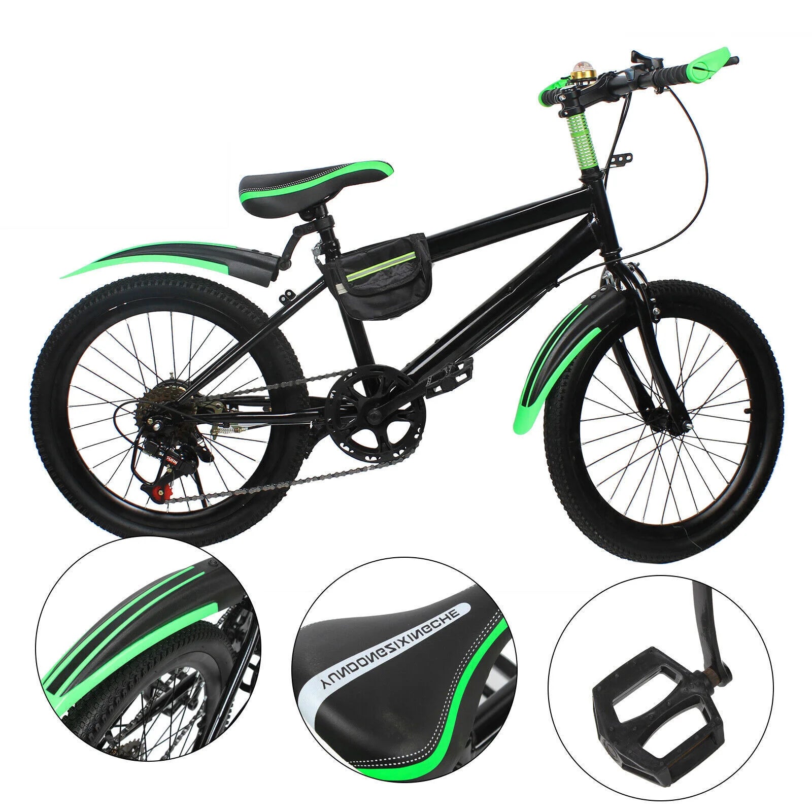 20"  7 Speeds Mountain Bike Kids Bicycle Dual-Disc Brakes Unisex Children's Bicycle Height Adjustable MTB Boys Girls Riding Bike Secondary image