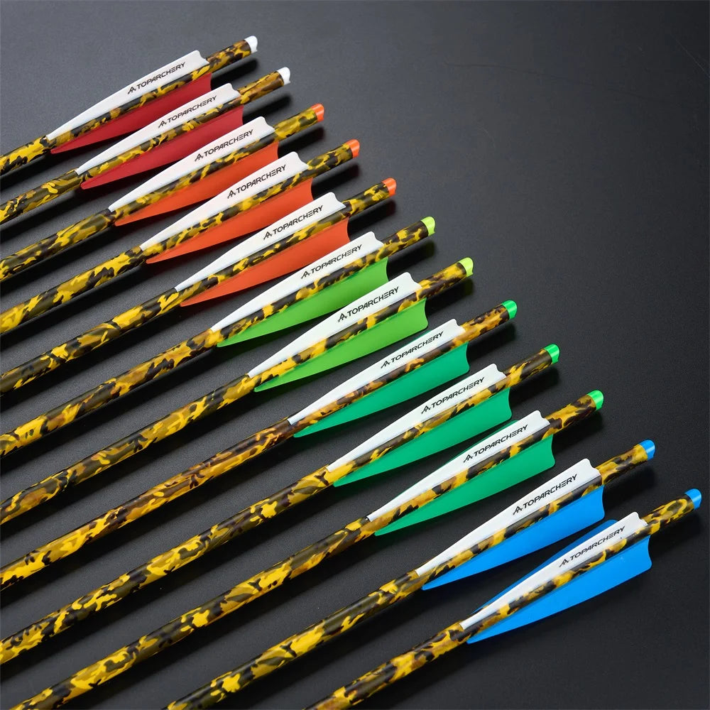 6/12/24pcs 20'' Archery Crossbow Bolt Carbon Arrow with 4-inch Feather ID7.6mm  Outdoor Hunting Sports Practice Crossbow Arrows Secondary image
