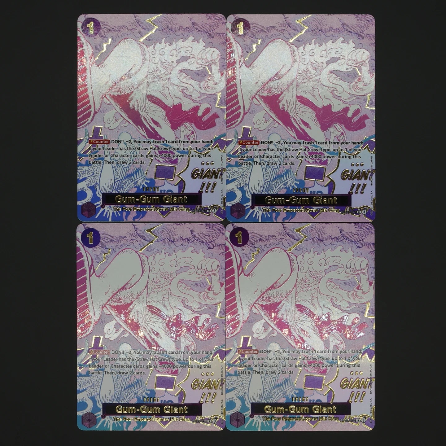 One Piece TCG OPCG English Manga Event Card Set Gear 2 DDM GGG Ground Death Frighten Me OP09 OP10 OP11 OP12 OP14 Gold Stamping