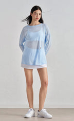 Breathable Long Sleeve Yoga Cover up Lightweight Quick Dry Running Top for Women Loose Fit Simple Sport Fitness Outdoor Leisure