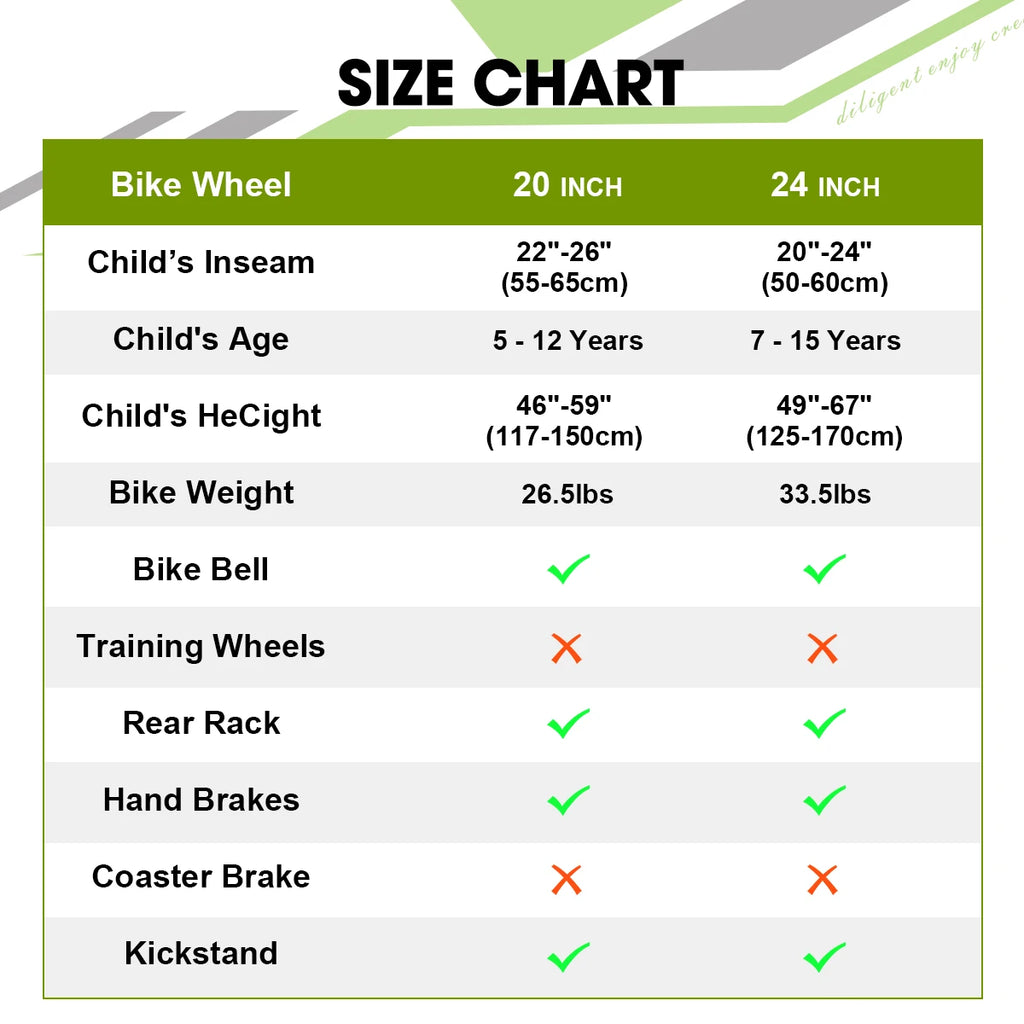 Hiland 20/24 Inch Children's Mountain Bike for Children Boys Girls from 6-10 Years with Shimano 6 Speed Gears
