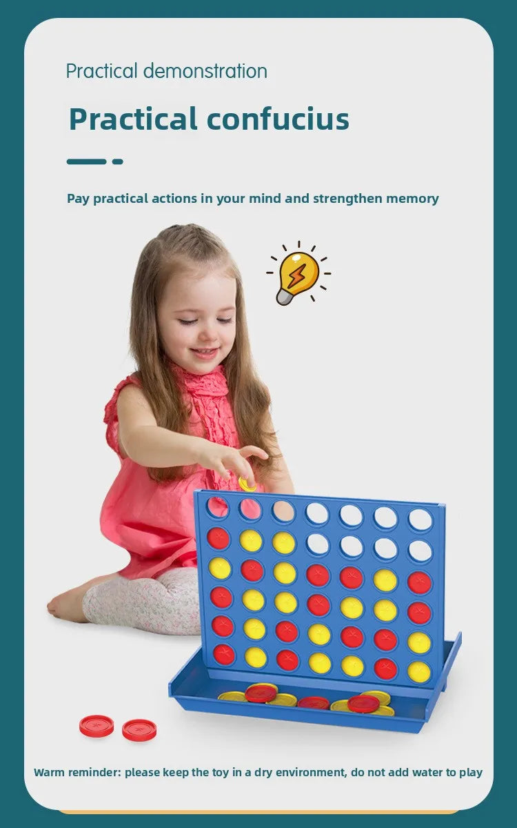 Classic Connect Four Board Game Four in a Row-2 Players Strategy Puzzle Toy for Family Game Kids Adults Durable Plastic Grid Set