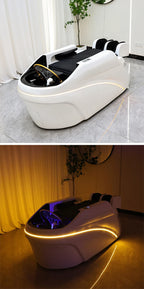 Salon Head Spa Shampoo Massage Bed Synthetic Leather Head Therapy Bed Automatic Massage Shampoo Chair Hair Spa Equipment Durable