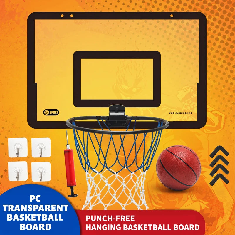 Children's wall mounted silent non porous foldable basketball stand indoor and outdoor activity basketball stand with basketball Ürün ana görseli