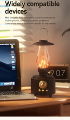 Retro Lamp Style Wireless Bluetooth Speaker with Portable FM Radio and USB Port Bluetooth 5.3 Suitable for Camping Home Decor