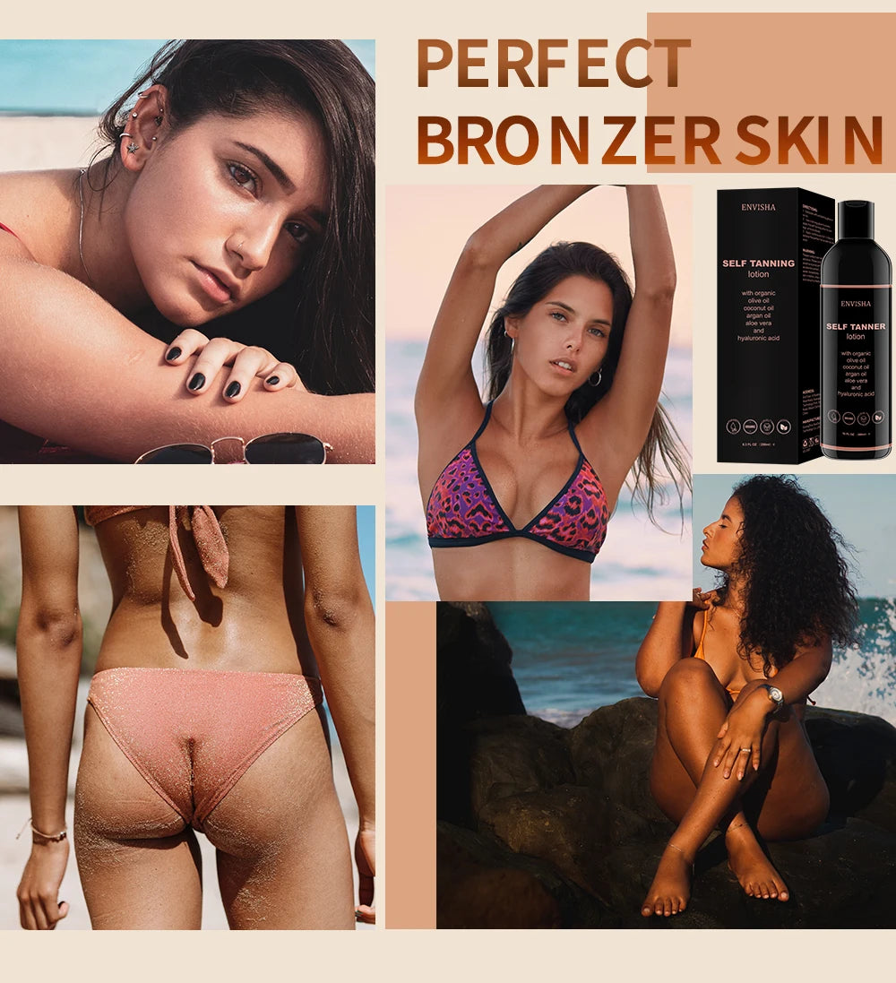 ENVISHA Makeup Foundation Body Skin Care Self Tanning Lotion Fast Face Tan Cream Moisturizing Bronzer Nourishing Facial Lotion