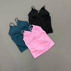 Vision Twist Front Longline Top Women Gym Tank Yoga Tops Quick Dry Thin Strap High Elastic Running Vest Push-up Fitness Vest