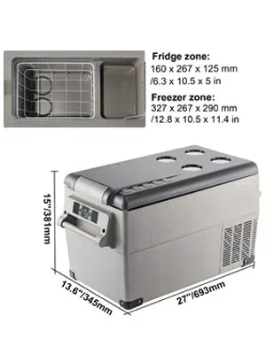 Sihao 15L-55L Portable Compressor Fridge Freezer, Mini Cooler for Outdoor Camping BBQ Picnic, Car Vehicle Refrigerator Cooler for Travel Road Trip, Electric Compressor Fridge Freezer Mini Cooler Box