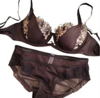 YUQI French Retro Lace Lingerie Set -Push Up Minimizer Bra with Soft Underwire for Large Bust,Sexy Bralette & Panty Set,Hot Sale