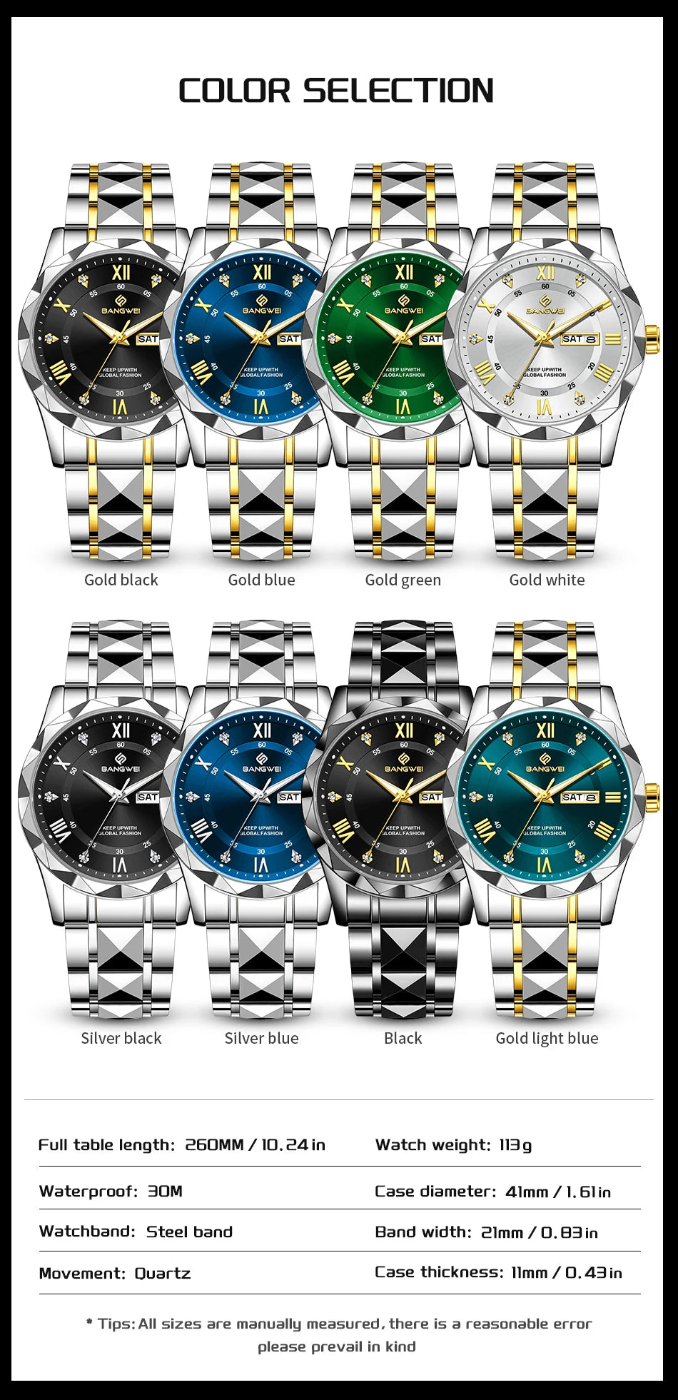 BANGWEI Elegant Luxury Quartz Woman Watch Fashion Classic Simple Stainless Clocks Auto Date Waterproof Diamond Ladies Wristwatch