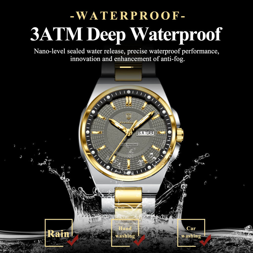 POEDAGAR Fashion Ladies Watch Top Elegant Week Date Woman Clock Quartz Stainless Steel Luminous Waterproof Women's Watches Reloj
