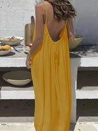 2026 Loose-Fit Spaghetti Strap Dress Women's Casual Homewear Summer Dress Solid-Color Vacation Cool Homewear