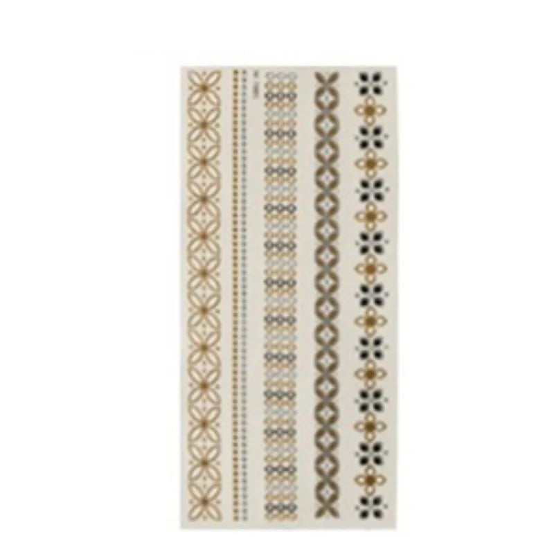 Gold Lace Tattoo Sticker Hanna Tattoo Tattoo Waterproof Temporary Tattoo Stickers Cool English Alphabet Fake Tattoos
