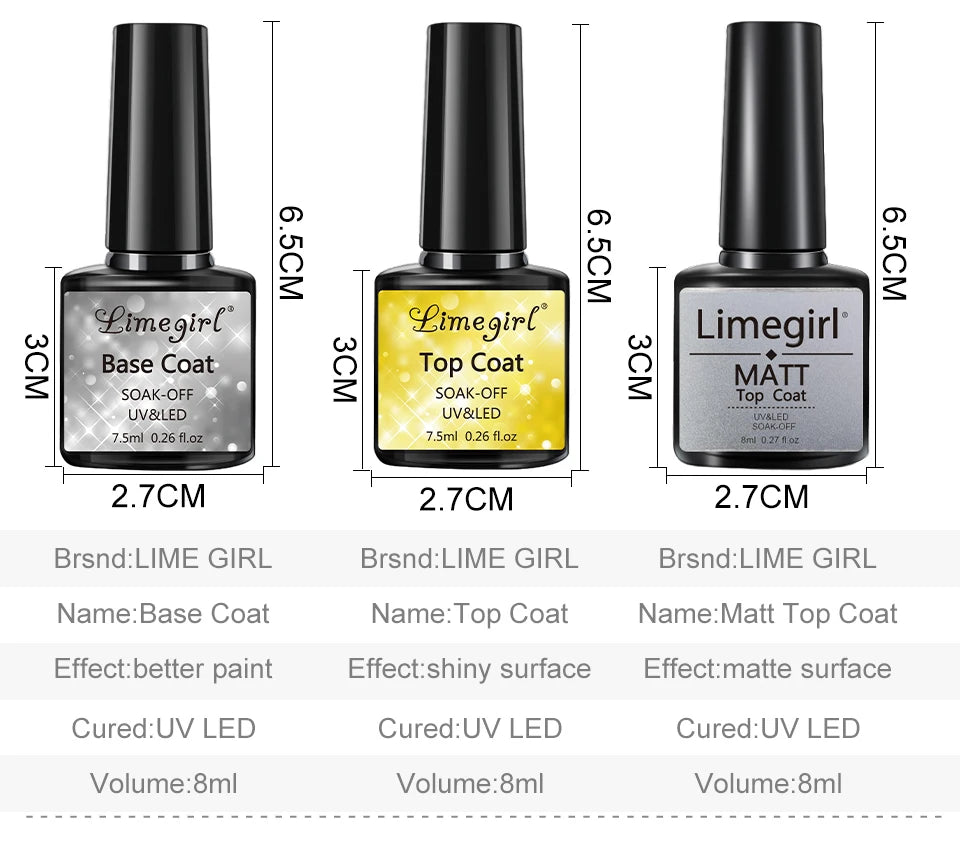 Limegirl Nail Set Nail Gel Tools Kit 54W Nail Lamp 18/12/7 Colors UV Gel Nail Polish Kit Contains Nail Drill Machine Nail Kit