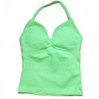 Gym Beautiful Open Back Bra Running Workout Impact Halter Longline Strappy Top Sports Yoga Vest Women's Fitness Tank Top