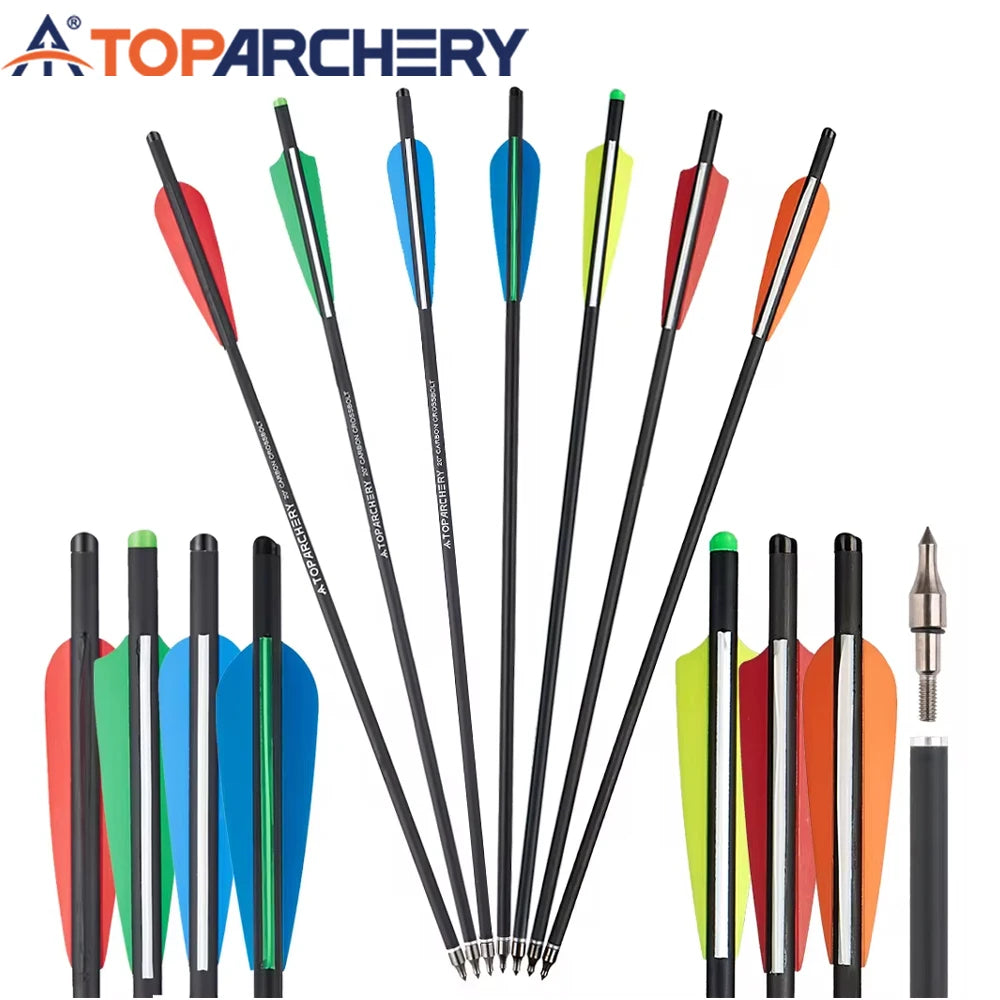 Carbon Crossbow Arrow with Replaced Arrowhead, Archery Bolts, Shooting Accessories, Hunting, ID8.8, OD7.6, 20" Ürün ana görseli