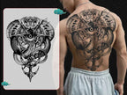 Magic Juice Ink Waterproof Tattoo Stickers Full Back Large Size Herbal Juice Temporary Tattoos Men Body Art Dragon Tiger