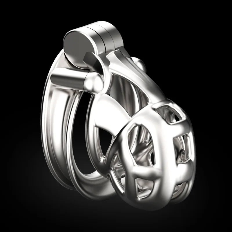 Stainless Steel Male Chastity Cage Cock Mamba Penis Ring Chastity Belt BDSM Erotic Urethral Lock Double-Arc Ring Sex Toy