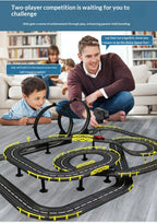 Electric Remote Control Slot Car Track Large 2-Player Competitive Dual Mode Remote Adjustable Splicing Kids Adults Gift Toy Set