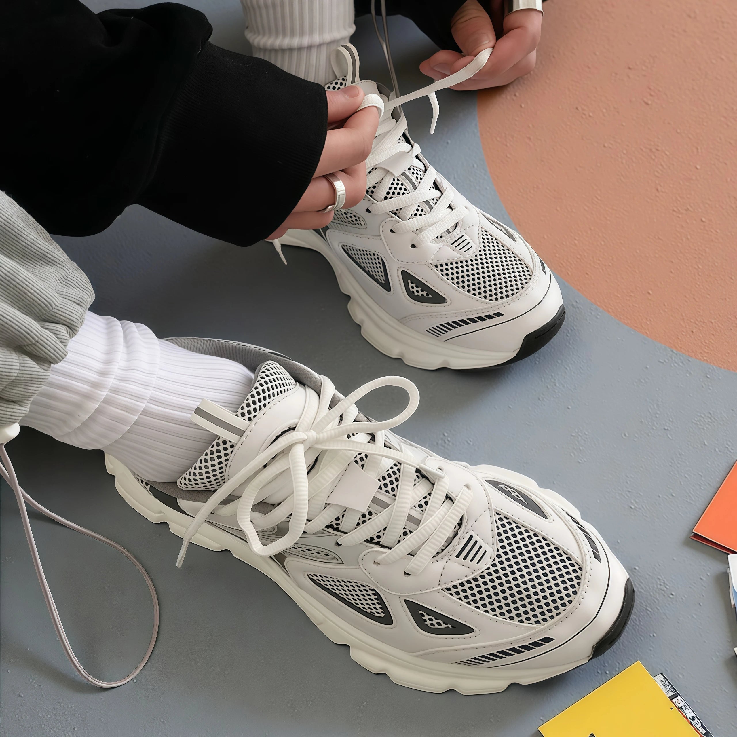 Women's Luxary Chunky Sneakers 2025 trend Fashion Mesh Breathable Shoes for Men Sports Running Casual Ladies Fitness Vulcanize Main image
