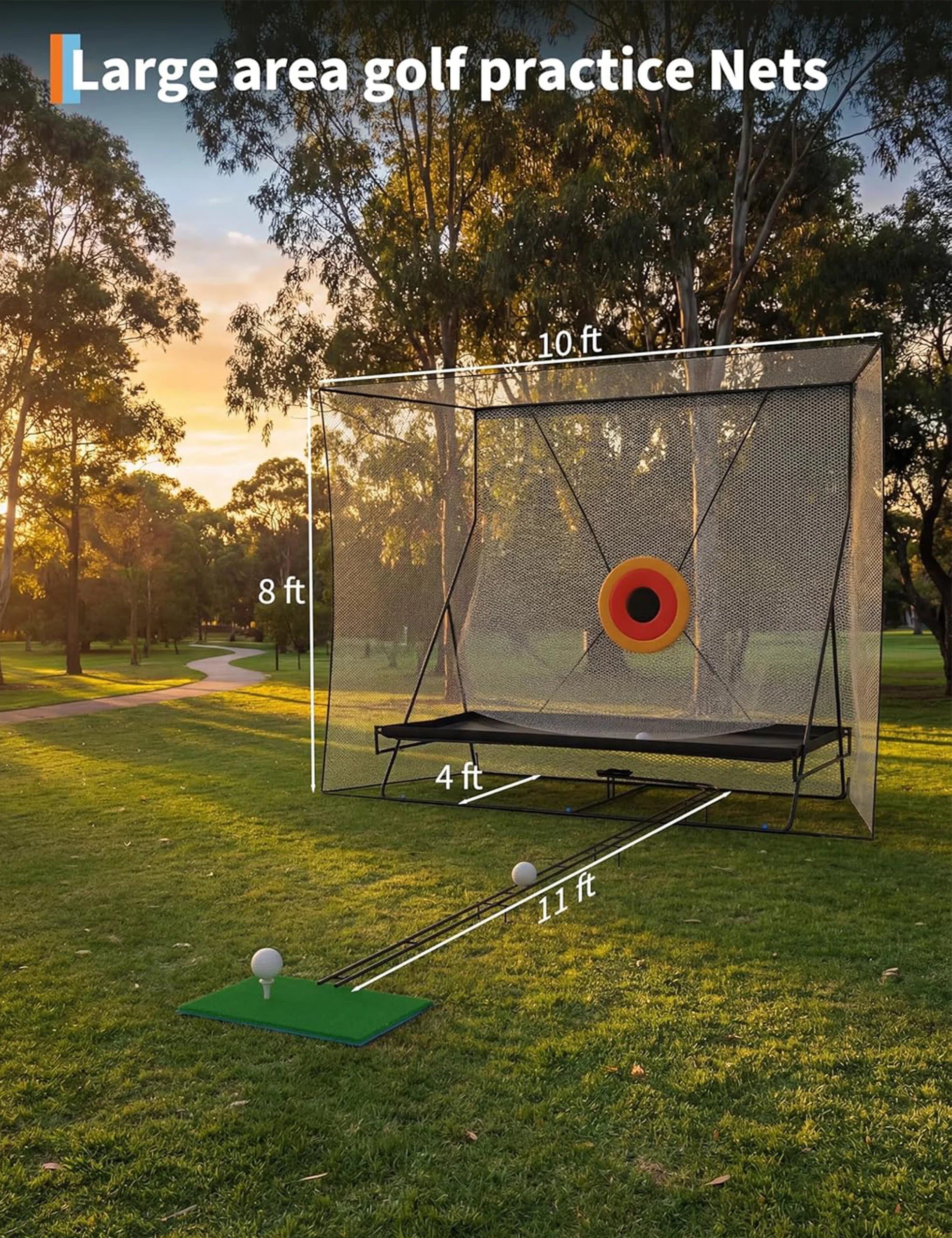 3x2.4m Golf Practice Net Automatic Ball Return Heavy Duty Hitting Net With Noise Reduction Target For Indoor Garden Training Secondary image