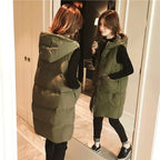 2026 New Winter Sleeveless Tank Top Women Down Jacket Puffer Parkas Hooded Padded Vests Loose Fit Female Fashion Casual Outwear