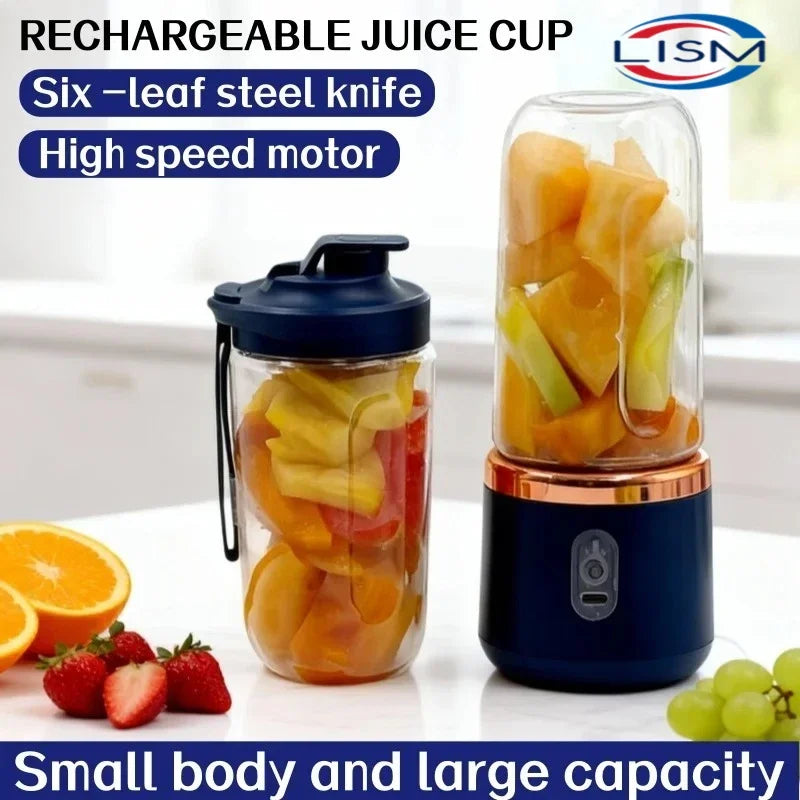 400ML Portable Electric Juicer 2 Cup Home Mini Multifunctional Wireless Blender USB Rechargeable Small Juice Cup Mixer Machine Ürün ana görseli