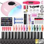 Limegirl Nail Set Nail Gel Tools Kit 54W Nail Lamp 18/12/7 Colors UV Gel Nail Polish Kit Contains Nail Drill Machine Nail Kit