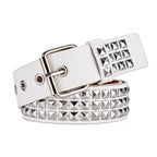 Fashion New Square Bead Rivet Belt Metal Pyramid Belt Men and Women Punk Hardware Jeans Belt Y2K Belt Designer Belt Women's Belt
