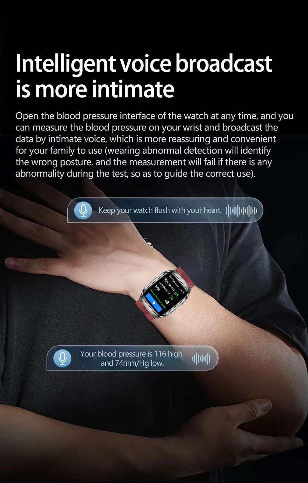 2026New Health Watch Blood Pressure Accurate Measure Smart Watches Men Uric Acid Blood Lipids waterproof Airbag Smartwatch Women