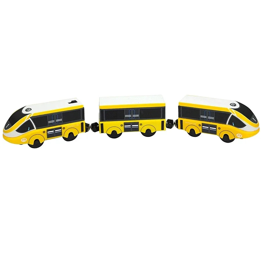 Wooden Locomotive Magnetic Electric Car Train Toys Fit Biro Wooden Diecast Slot Train Track Railway Educational Toys For Kids