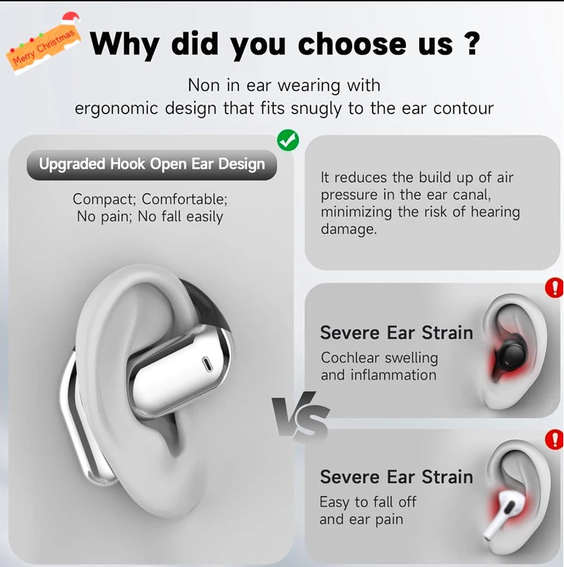 UYUXIO Real Time Translation Wireless Earbuds with 144 Language OWS LCD Touch Screen Earphone AI Language Headphone for Business