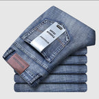 Wthinlee New Business Men's Jeans Casual Straight Stretch Fashion Classic Blue Black Work Pant Denim Trousers Male  Clothing