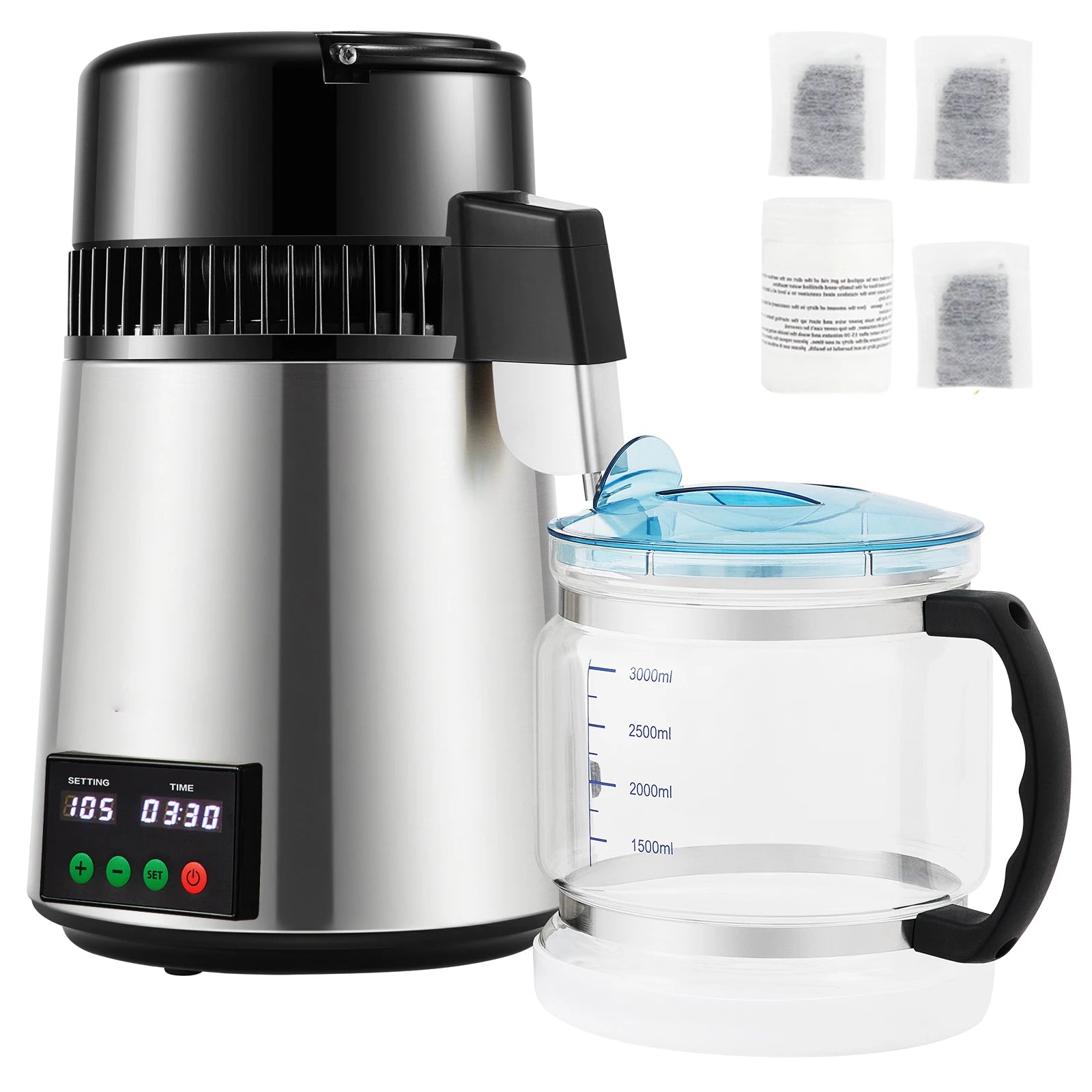 SucceBuy 4L Water Distiller Purifier Filter 1 L/H Distilling Speed Dispenser Drinking Bottle Softener Touch Screen Home Use Ürün ana görseli
