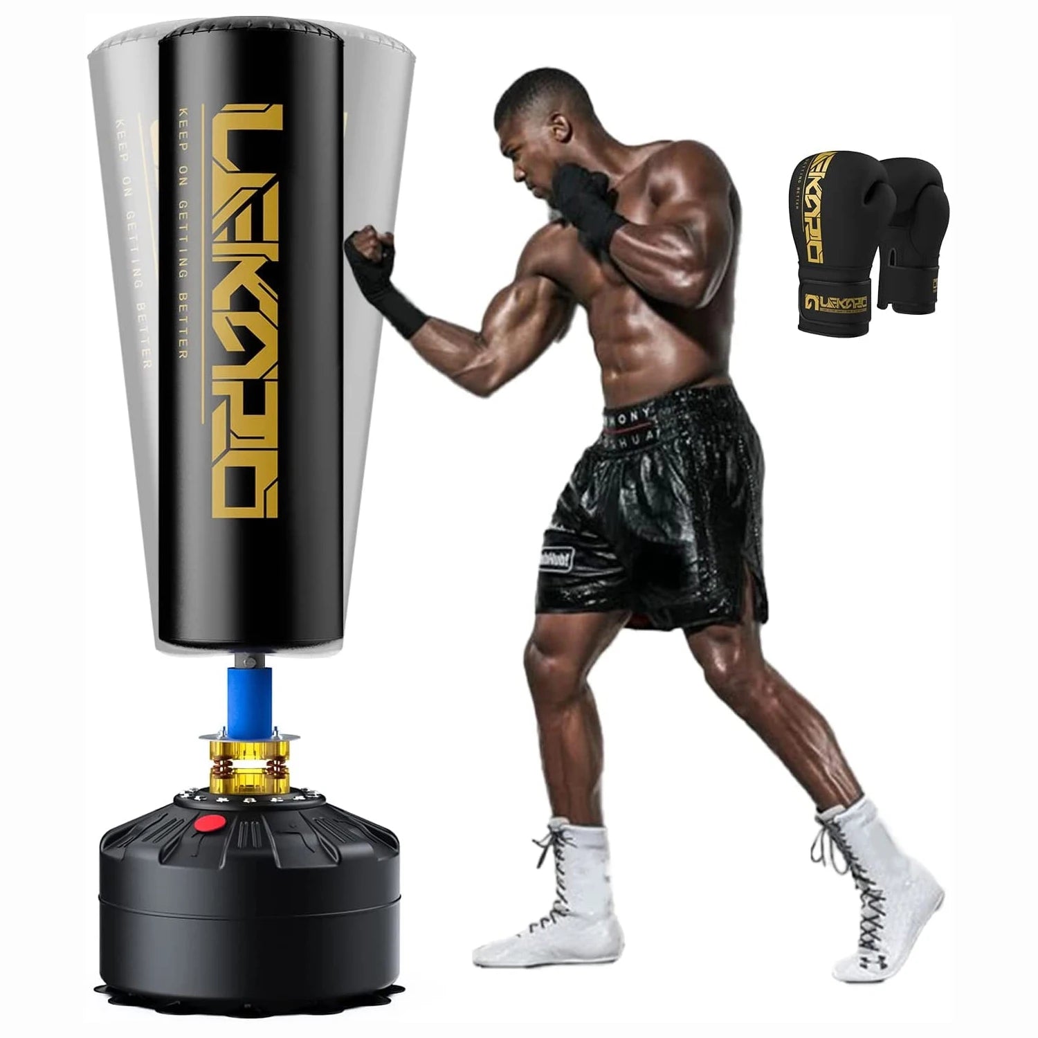 Standing boxing post with gloves, home fighting training sandbag, boxing bag with suction cup, holiday gift for sports men Ürün ana görseli
