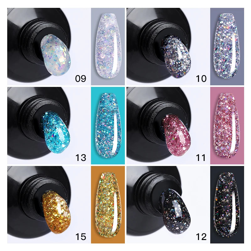LILYCUTE 15ml Extension Gel Nail Polish Set Quick Nail Prolong With Extend Mold Nail Tips Acrylic Solution Manicure Tools Kit