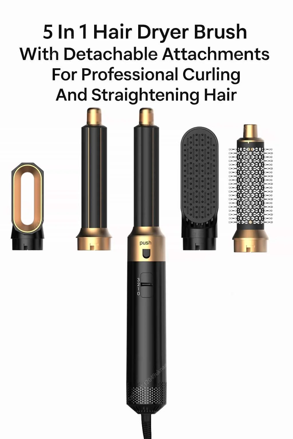 5 In 1 Hair Dryer And Hot Air Comb Brush With Curling Iron Hair Straightener For Fast Drying Curling Straightening And Styling