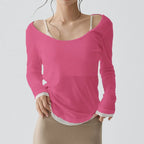 Women's Long Sleeve Sports Shirt Yoga Wear Fitness T-Shirt Quick-dry Running T-shirt Workout Top Female Gym Shirt Clothing