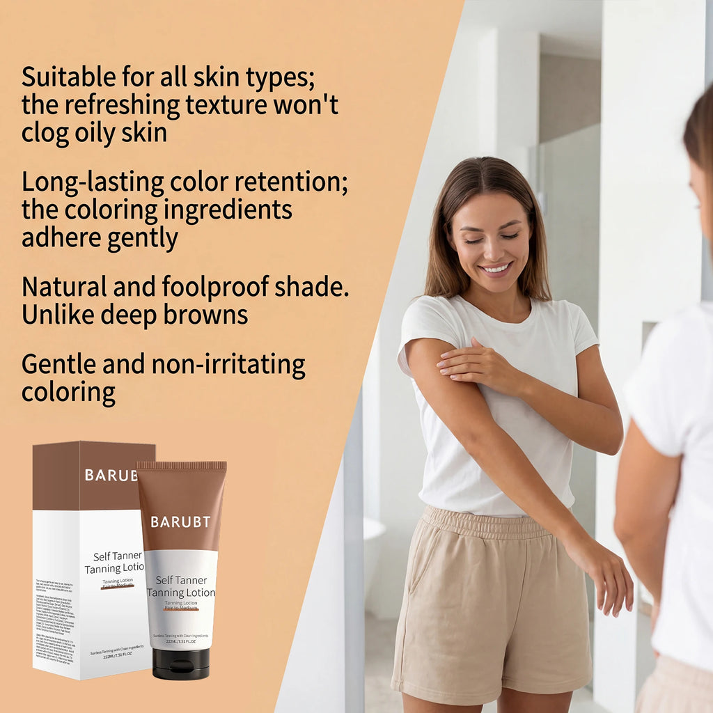 Self-Tanning Cream Intensive Tanning UV Protective Waterproof Long Lasting Sunless Even Skin Tone Moisturize Body Bronzer Lotion