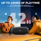 W-KING 70W Waterproof Portable Loud Bluetooth Speaker, Wireless Outdoor Boombox SubwooferTriple Passive Radiators-Deep Bass