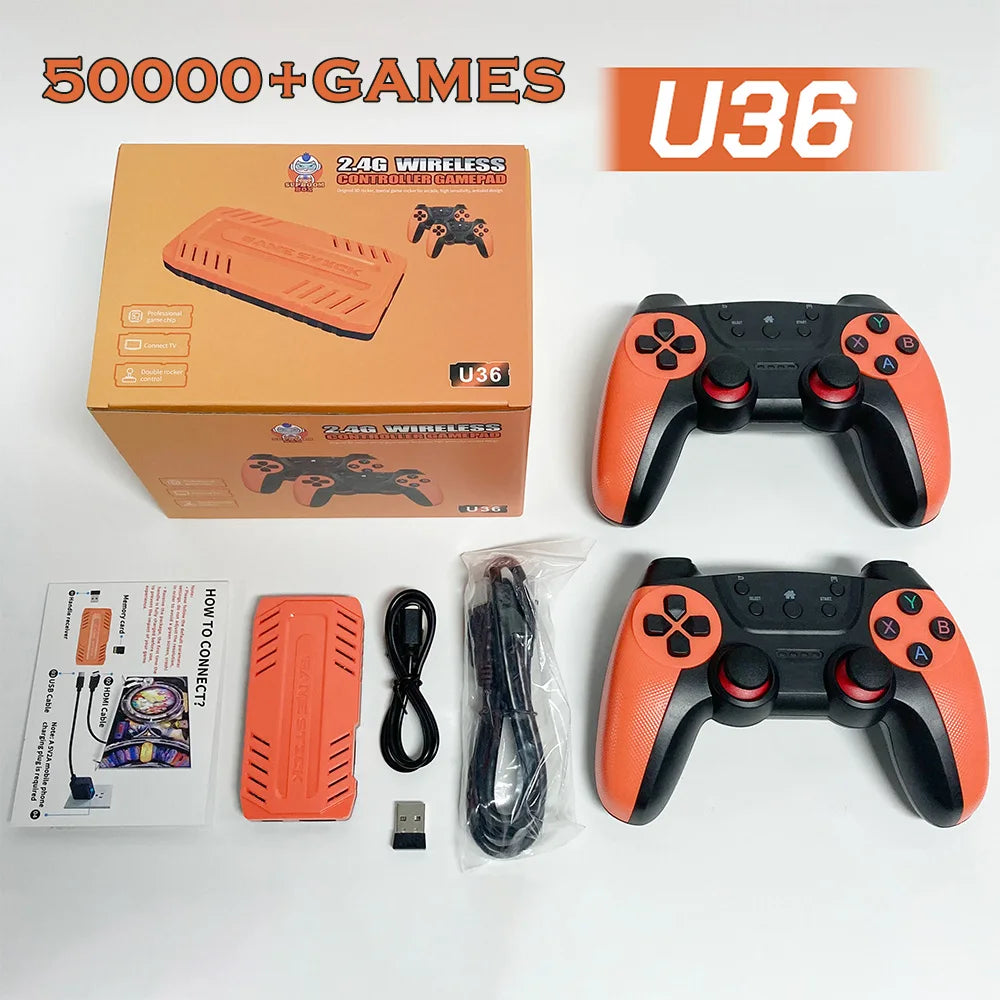 U36 Game Joystick with 50,000+ games pre-installed, 4K HD output, Retro game console, 3D, 40+ emulators, PSP, PS1