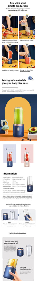 Double Cup Multifunction Usb Fruit Mixers Juicers Portable Electric Juicer Blender Fruit Juicer Cup Food Milkshake