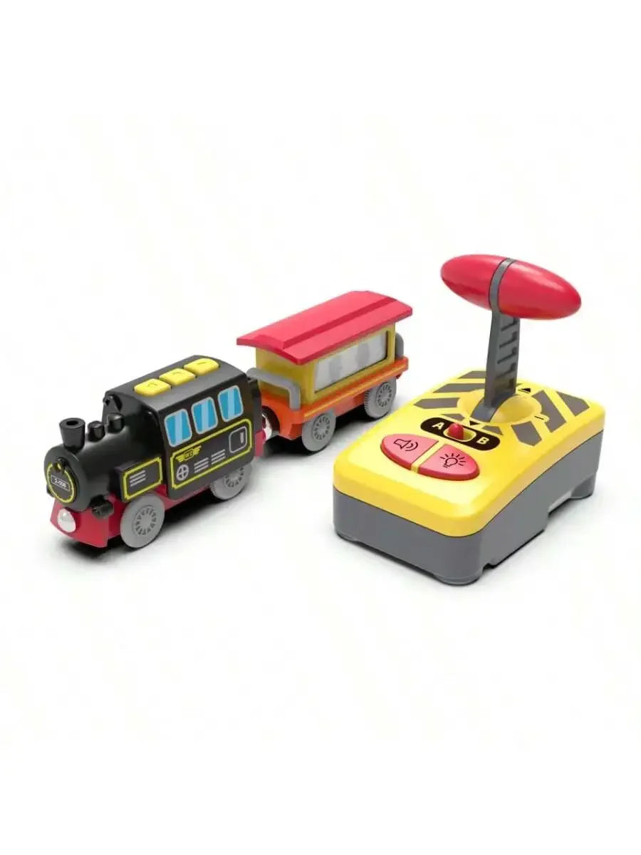 RC Electric Train Set Toys for Kids Car Diecast Slot Toy Fit for Standard Wooden Train Track Railway Battery Christmas Trem Set