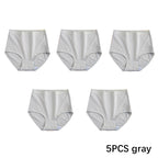 FallSweet 5PCS/set Women’s Cotton Panties Seamless Plus Size Briefs Solid Underwear Soft Breathable Underpants Female Lingerie