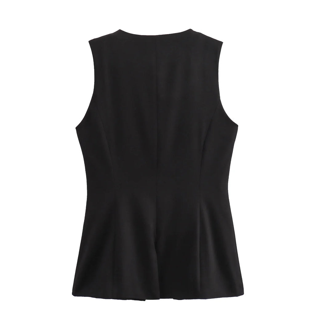 MUJER 2025 White Sleeveless Vest Women Button Summer Vests for Women Jacket Pink Vest Top Women Streetwear Women's Tailored Vest