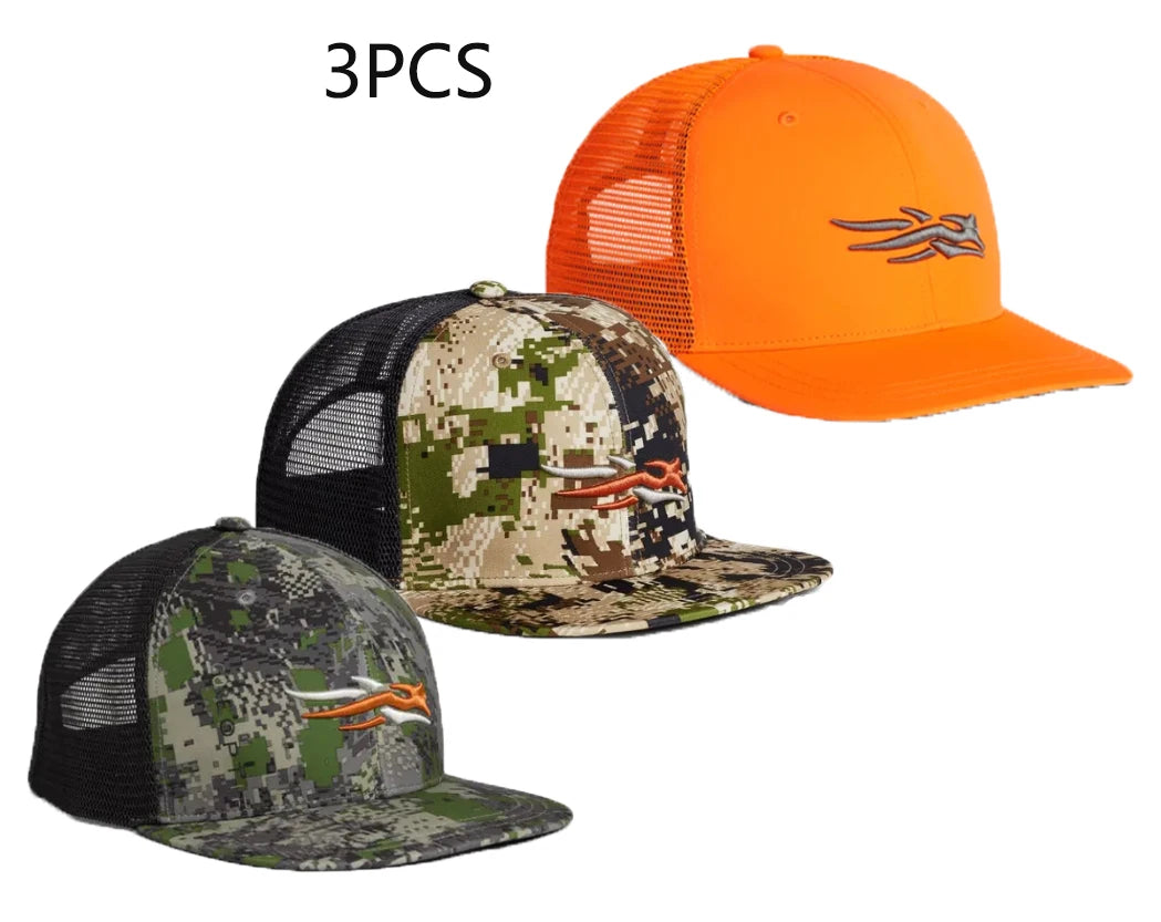 Mens Hunting Hat Camouflage Structured Mesh Baseball Cap Adjustable Classic Mens Fishing Outdoor Sports Hat Breathable Ürün ana görseli