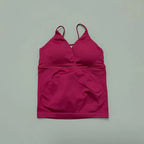 Vision Twist Front Longline Top Women Gym Tank Yoga Tops Quick Dry Thin Strap High Elastic Running Vest Push-up Fitness Vest